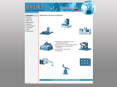 Internetauftritt DREIER Lasermesstechnik GmbH in Bittelbronn